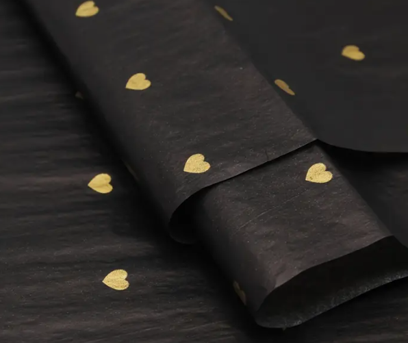 Gold Heart Printed Tissue Paper