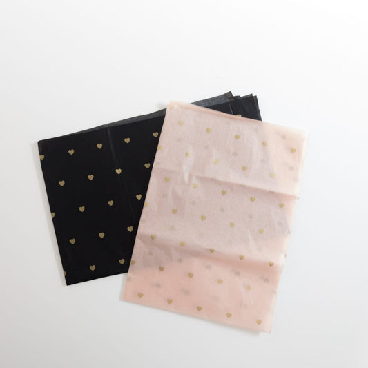 Gold Heart Printed Tissue Paper