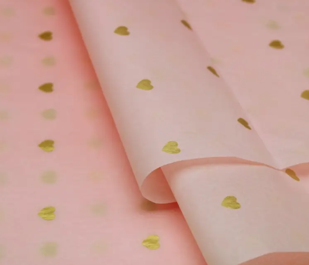 Gold Heart Printed Tissue Paper